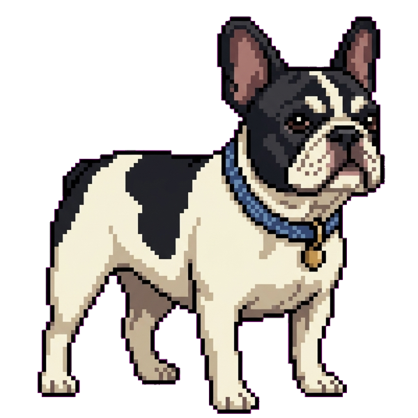 Pixel dog peeking from the Dynamic Island